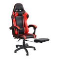 Red/Black Faux Leather Swiveling PC & Racing Game Chair with Footrest X892511