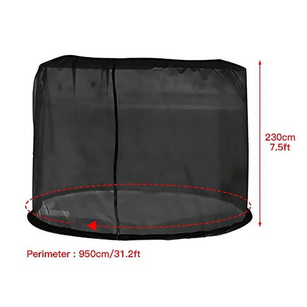 Black Awning Netting with Zipper Door and Polyester Mesh Y9163