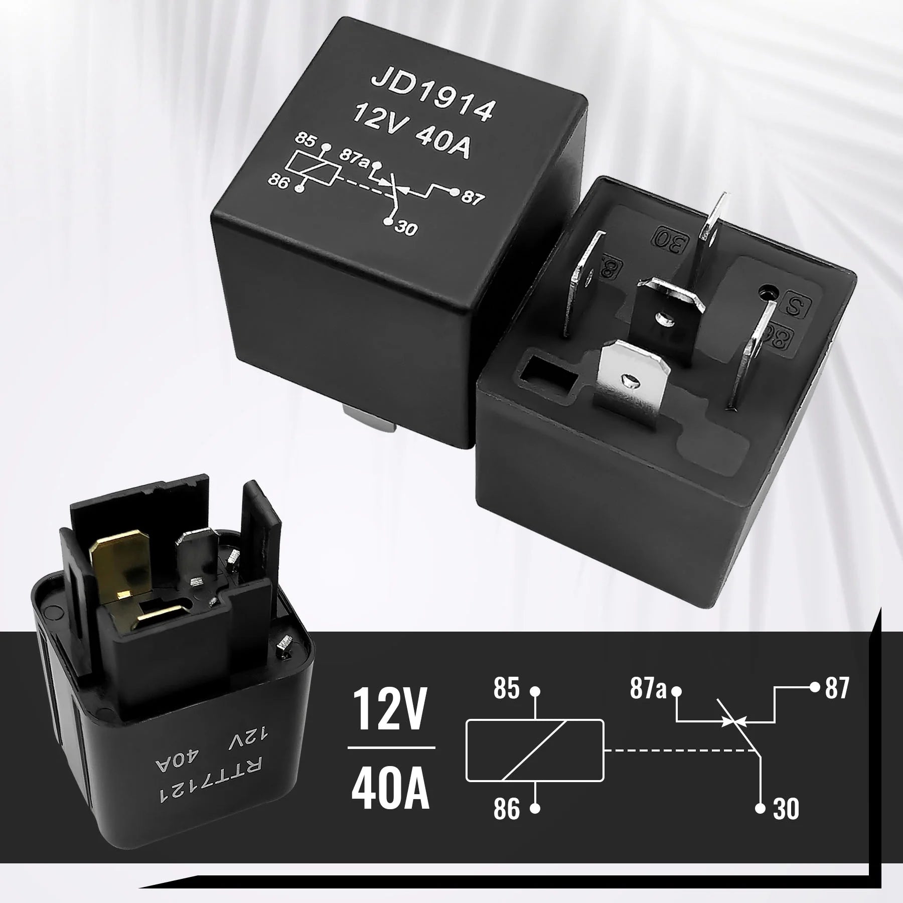 12V 6 Slots Fuse and Relay Box Kit with ATC ATO Blade Fuses and 5pcs 5Pins 40A Relay and 1pcs 4Pin 40A Relay Z637197