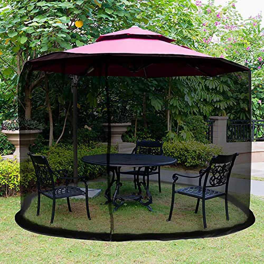 Black Awning Netting with Zipper Door and Polyester Mesh Y9163