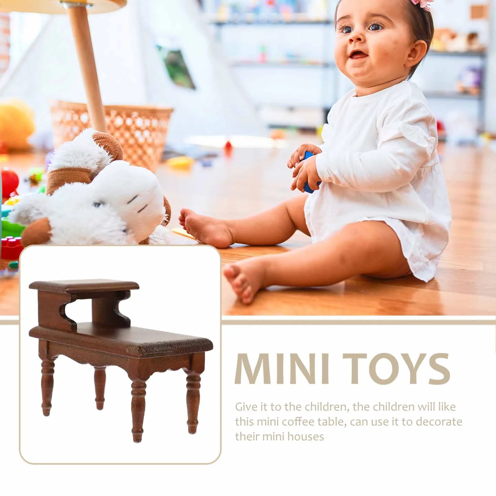 Walnut Dollhouse Table Miniature Furniture Z289552