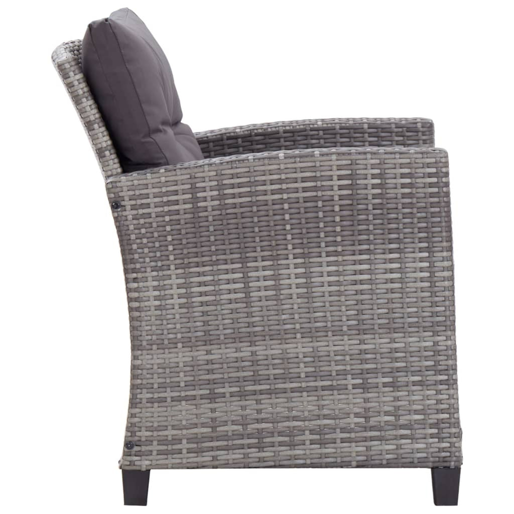 6 Piece Patio Sofa Set with Cushions Dark Gray Poly Rattan Steel Frame R4981