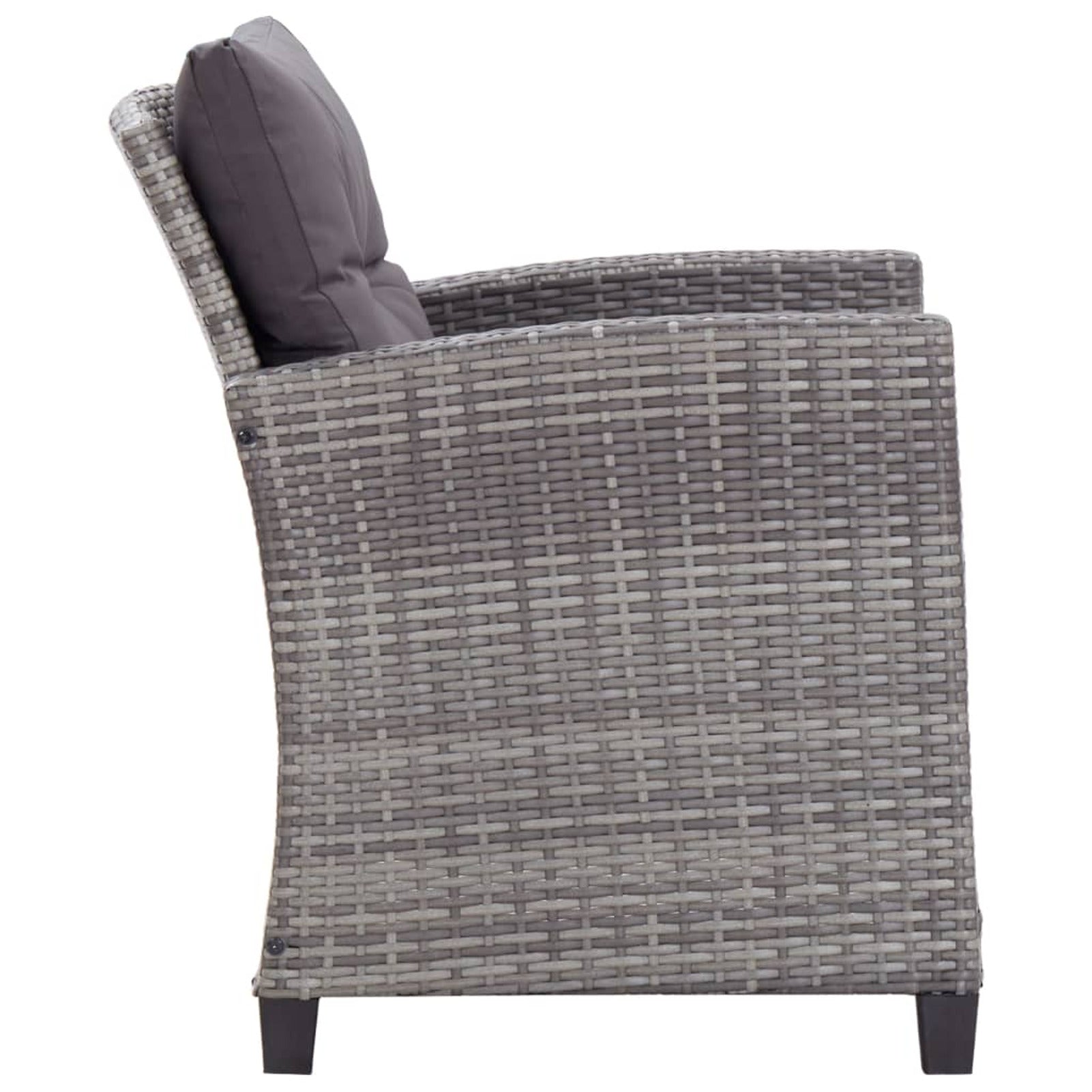 6 Piece Patio Sofa Set with Cushions Dark Gray Poly Rattan Steel Frame R4981