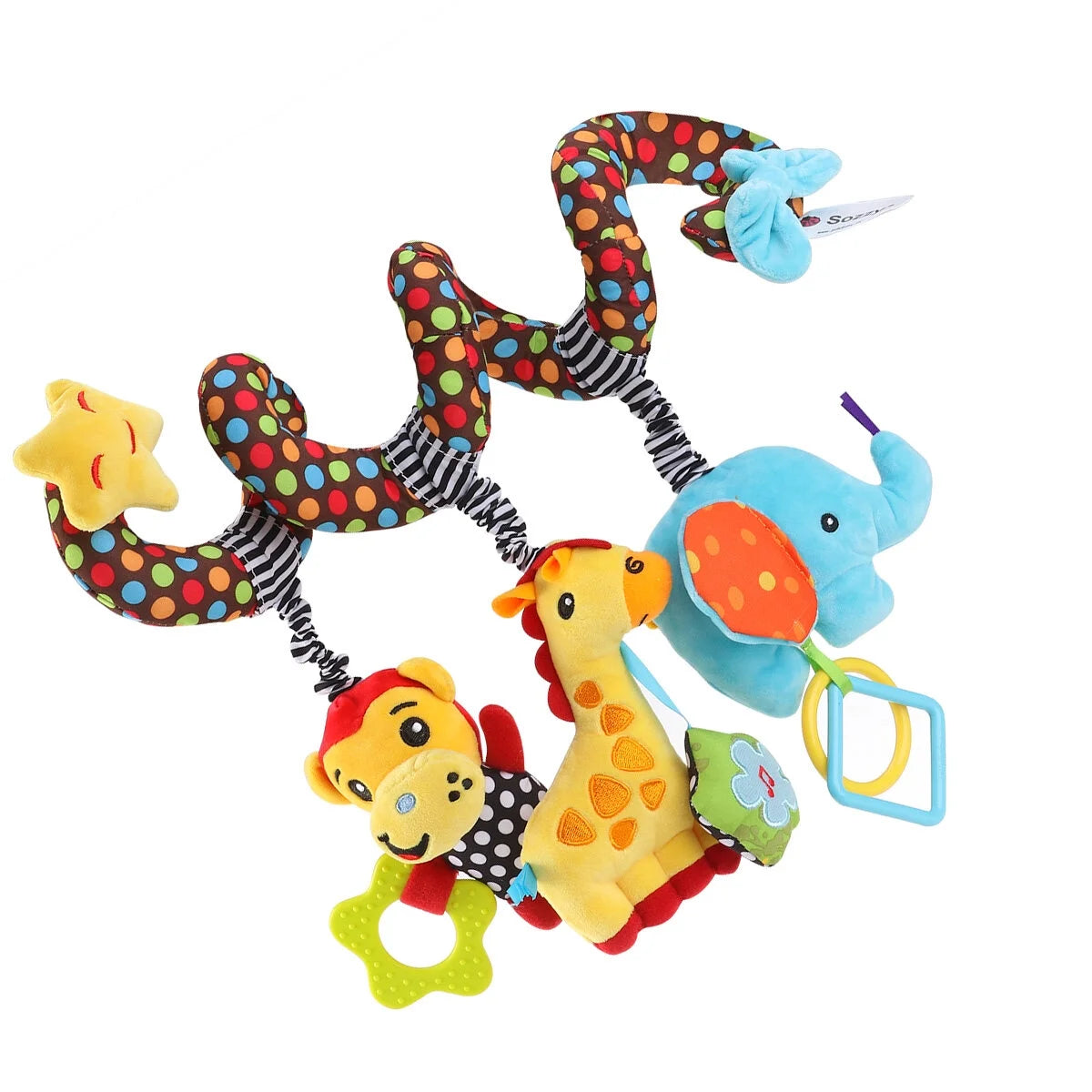 Baby Stroller Wrap Around Toys Infant Car Seat Activity Spiral Plush Toy L67411