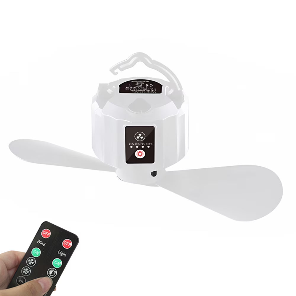 USB Rechargeable Portable Tent Ceiling Fan with Remote Controller Y472