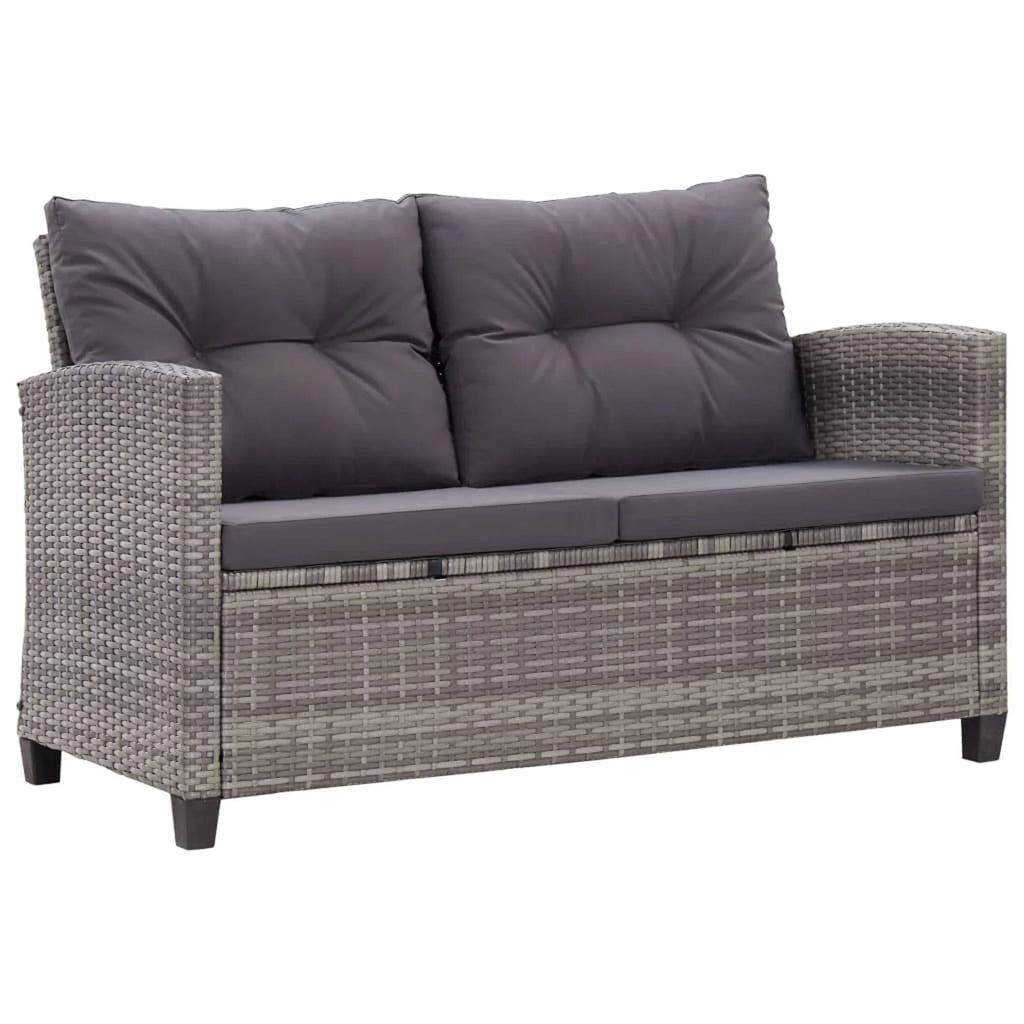6 Piece Patio Sofa Set with Cushions Dark Gray Poly Rattan Steel Frame R4981