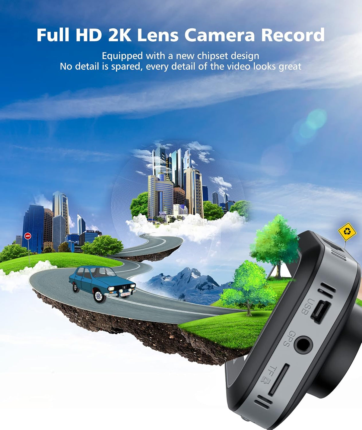 Dash Cam Front 1080P Full HD Car Camera 2560x1440P with 32GB SD Card Pack of 2 D322