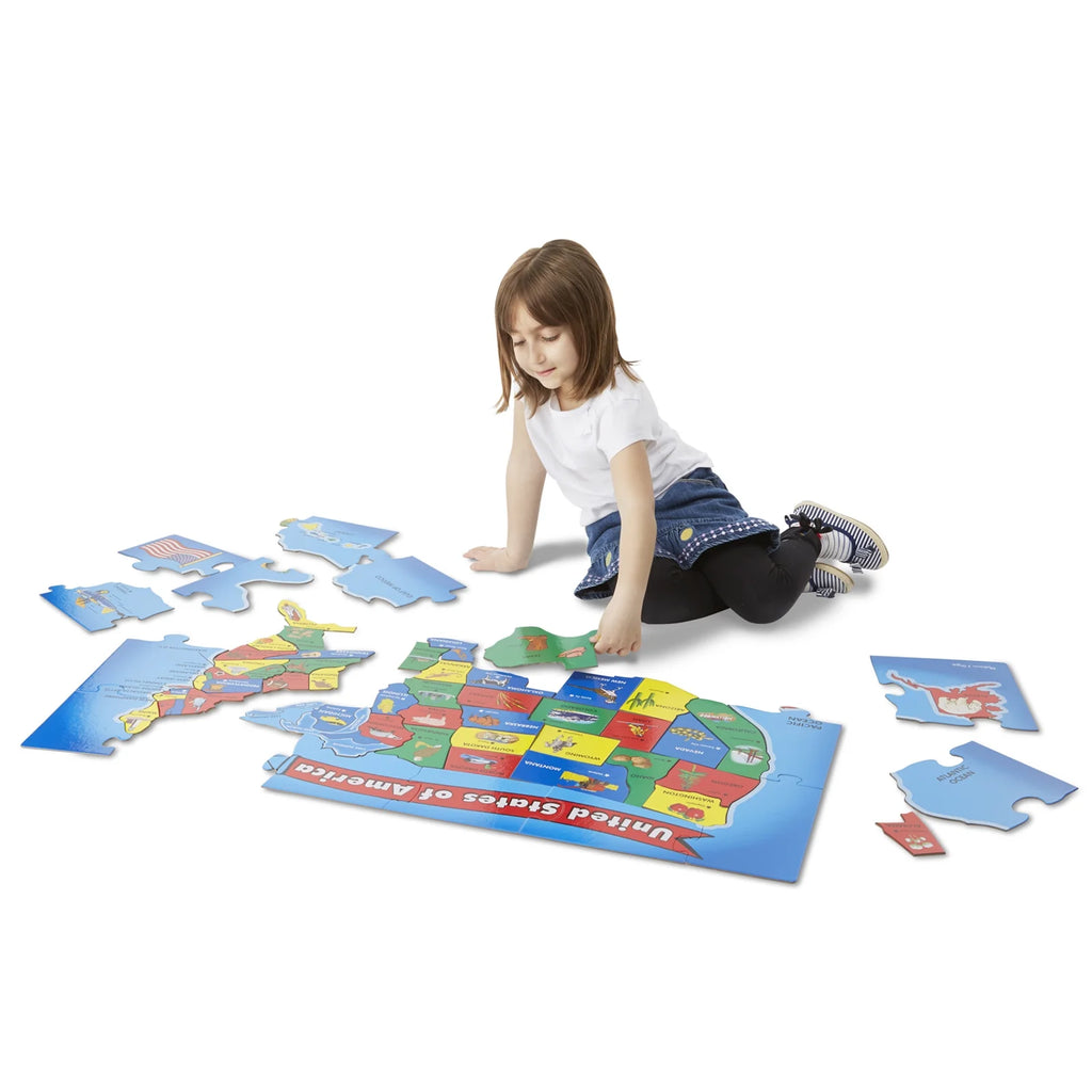 51 Pieces U.S.A. Map Floor Puzzle O2946