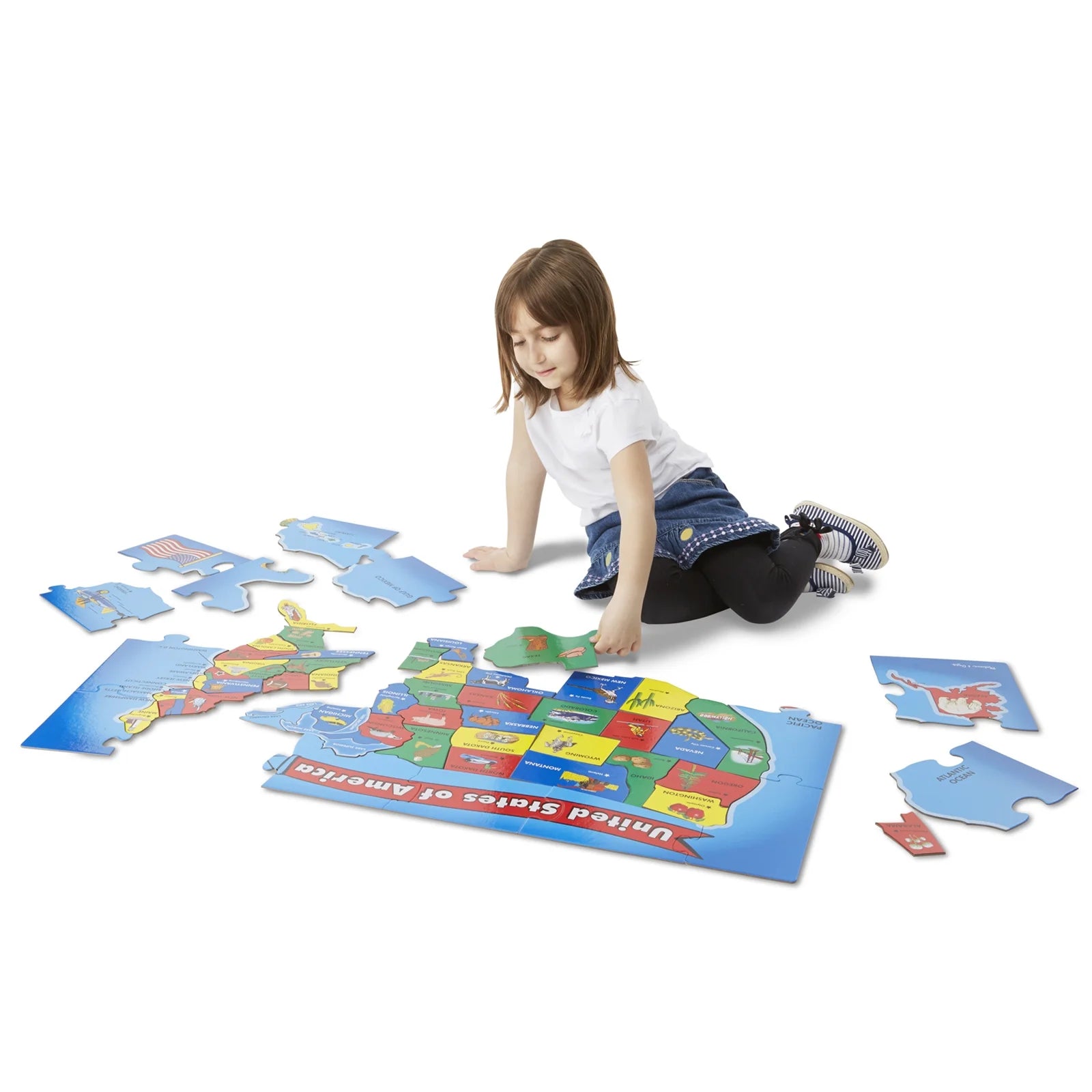 51 Pieces U.S.A. Map Floor Puzzle O2946