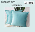 Set of 2 Super Soft Velvet Decorative Throw Pillow Covers Square with Fringe Cushion Case D684781