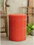 Orange Ceramic Garden Stool Side Table X29290