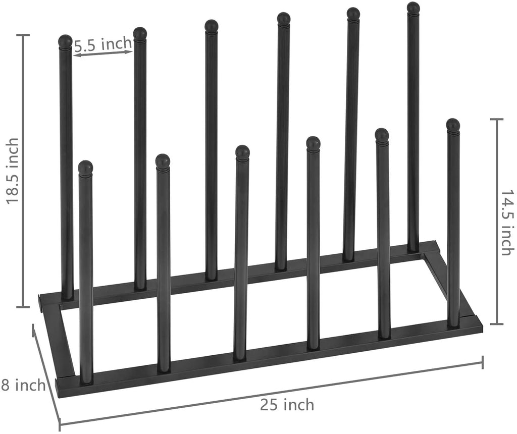 6-Pair Black Metal Boot Shoes Storage Rack G36021