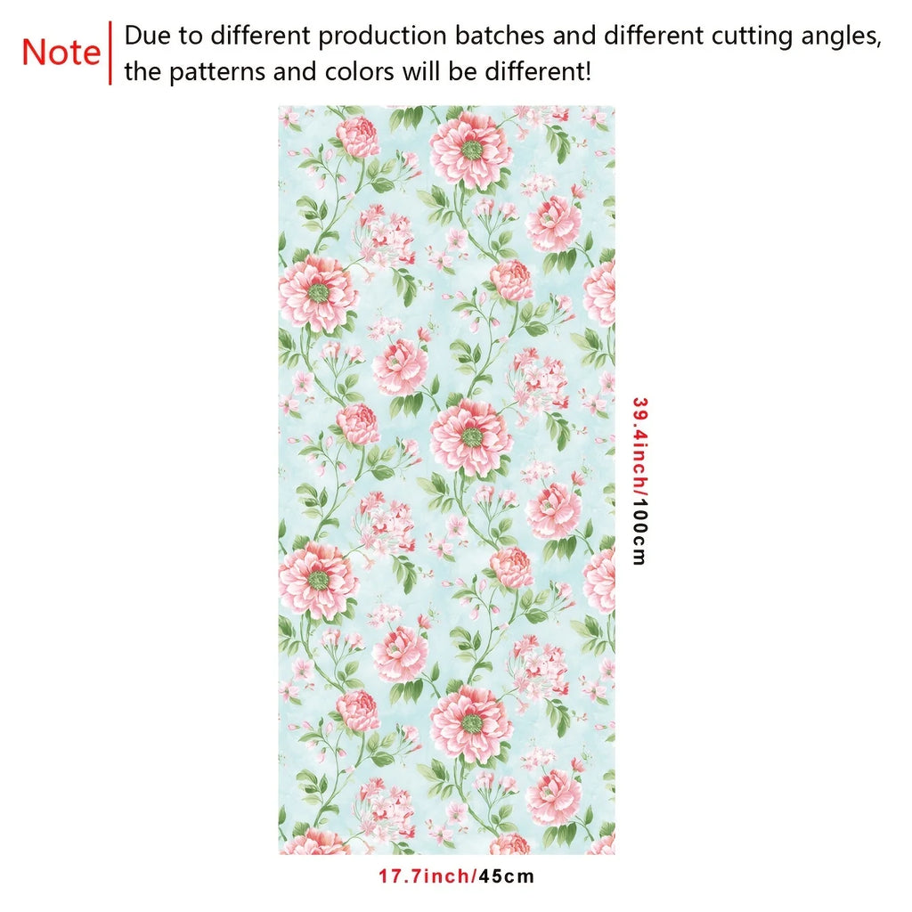 Pink Flowers And Leaves Peel And Stick Wallpaper T7844