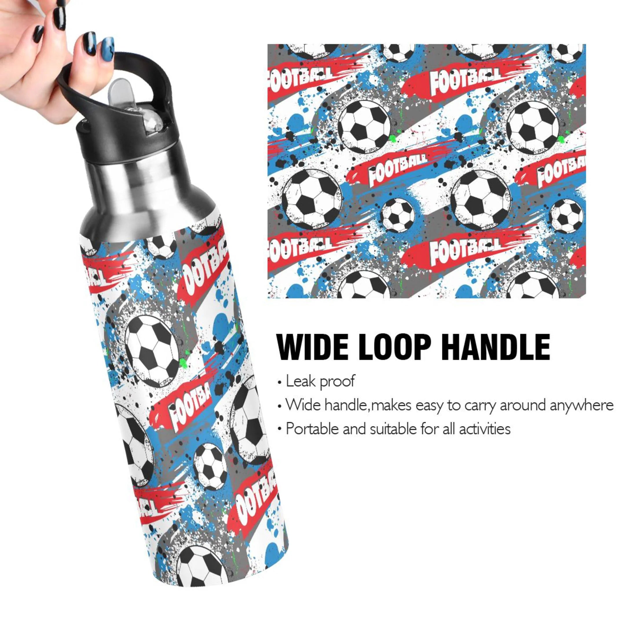 20 oz Insulated Stainless Steel Water Bottle with Straw Lid G67723
