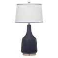 Blue and White Ceramic Table Lamp with Linen Shade F2790