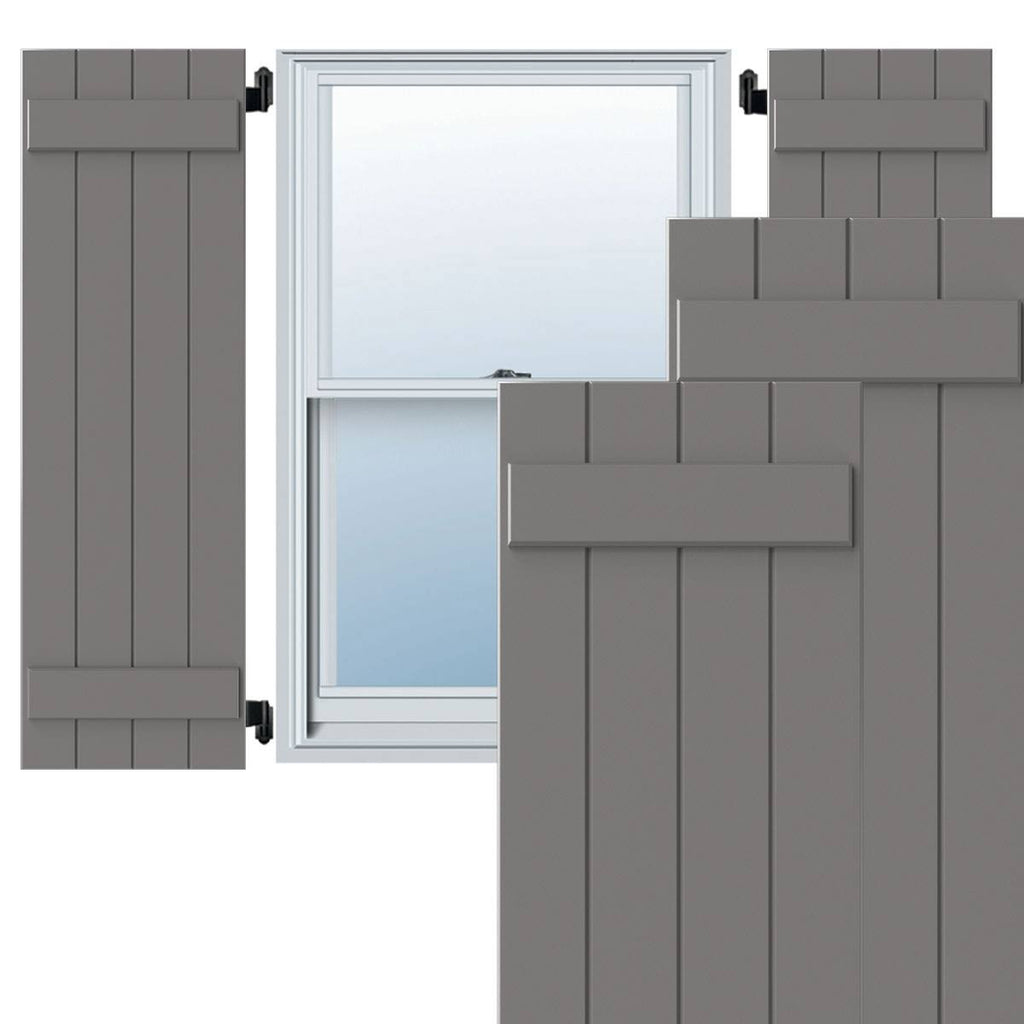 15x22W x 66x22H Exterior Composite Board-n-Batten Shutters (Per Pair), Primed B925