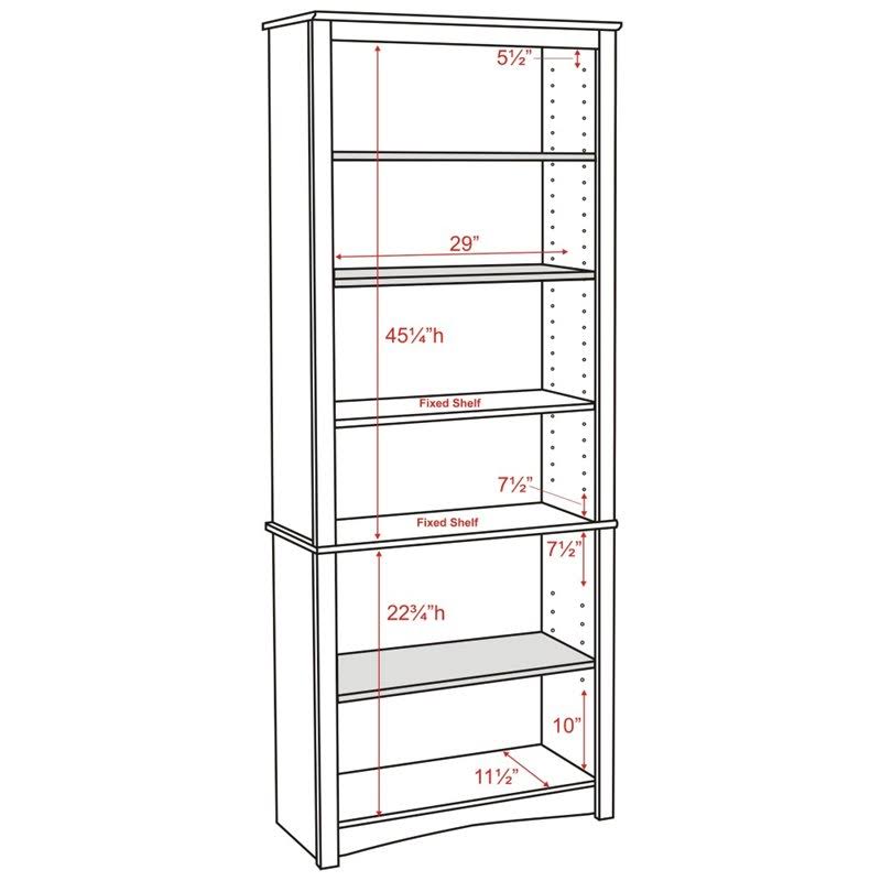 6 Shelf Bookcase in Espresso X48009