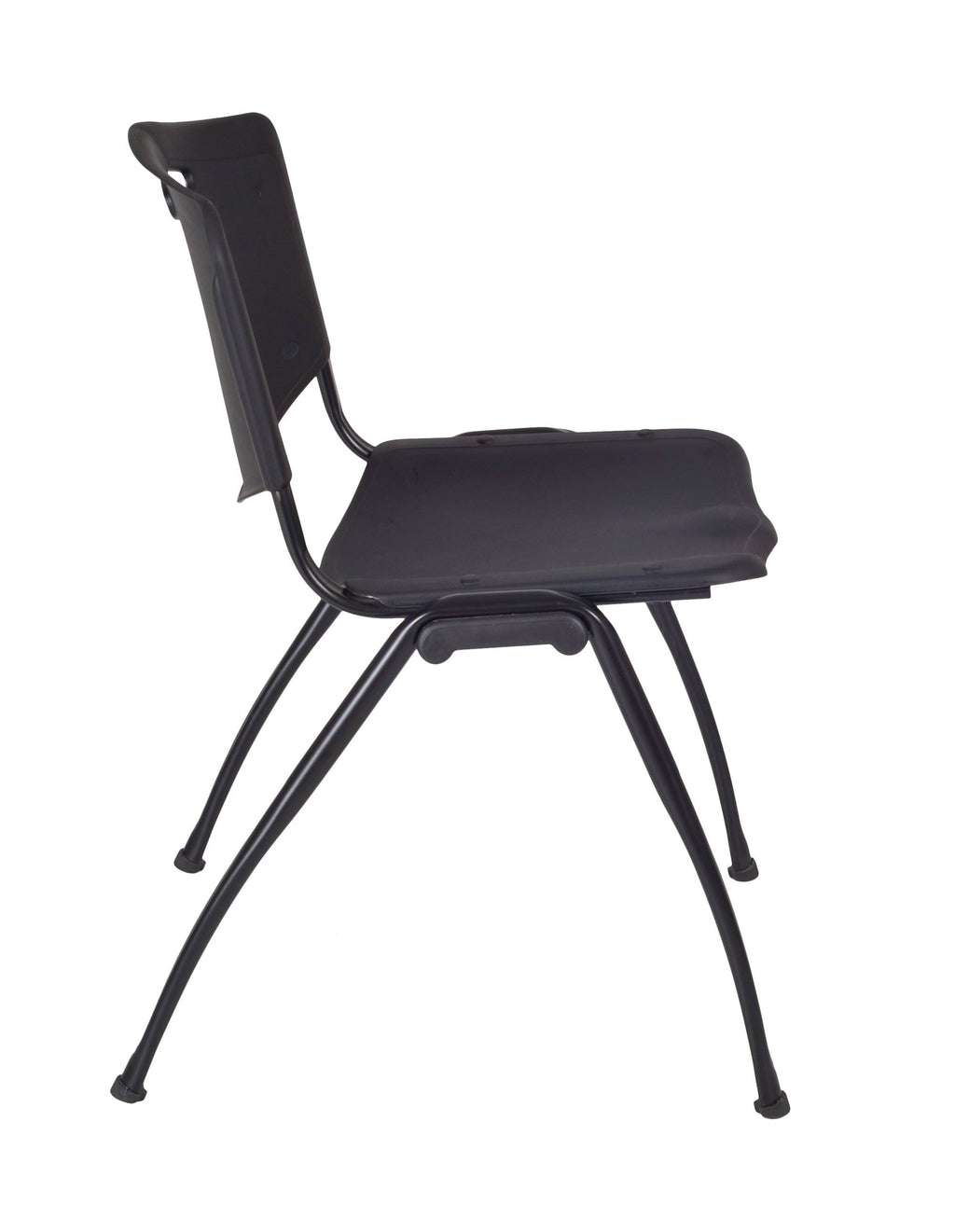 Grey Black Square Breakroom Table with 4 Stack Chairs K4071