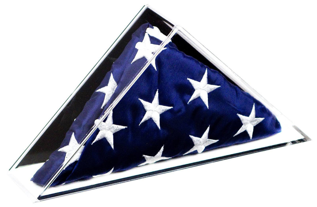 Clear Acrylic American Flag Display Case Wall Mount W330