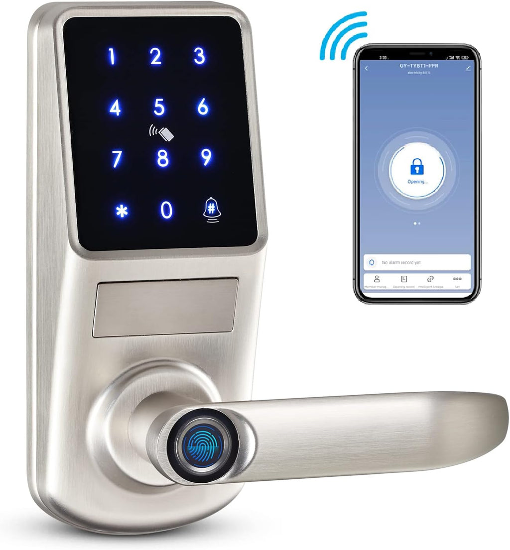 Black Smart Fingerprint Door Lock with Keyless Entry Deadbolt M757