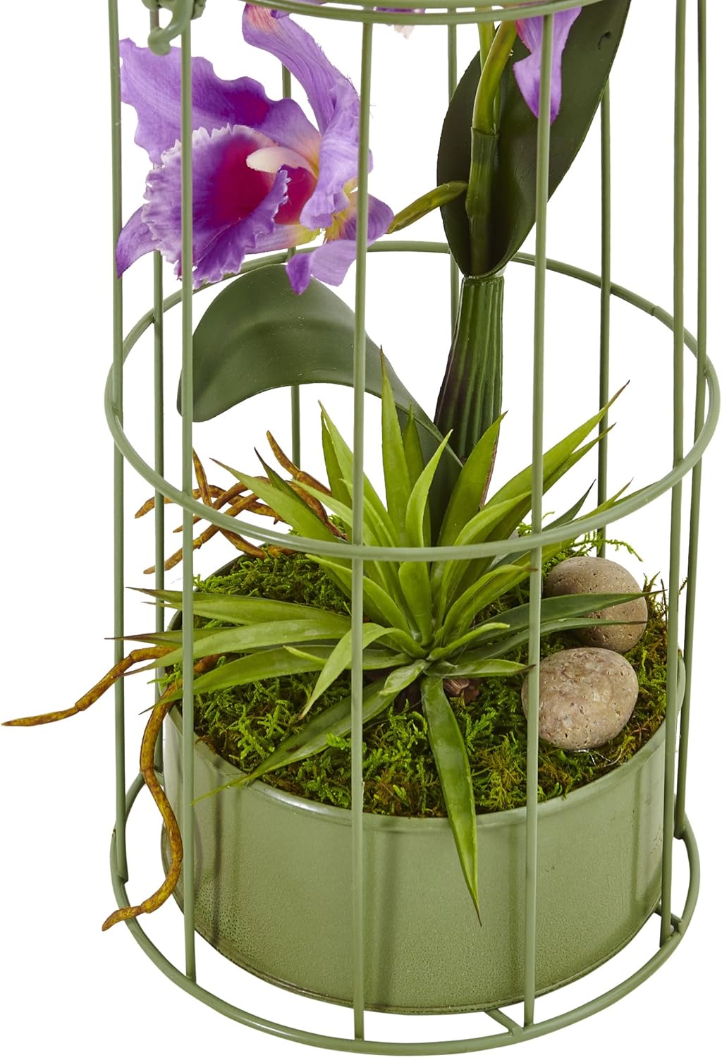 Silk Orchid Arrangement in Decorative Bird Cage Pack of 2 F513413