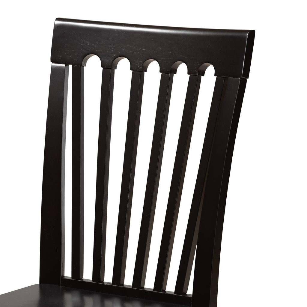 7-Piece Dark Brown Wood Dining Set J6118