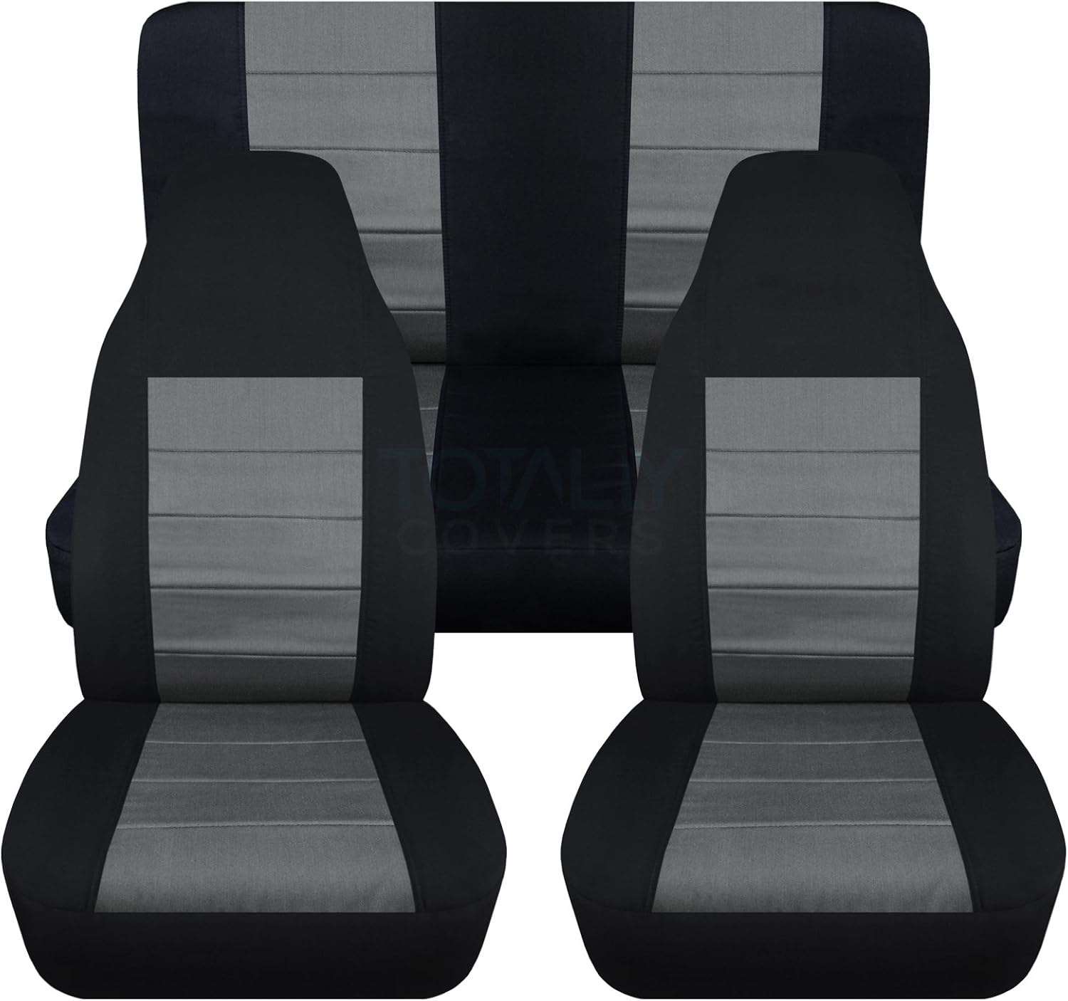 Black & Purple Full Set Front & Rear Seat Covers for 2-Door Jeep Wrangler TJ Q8442