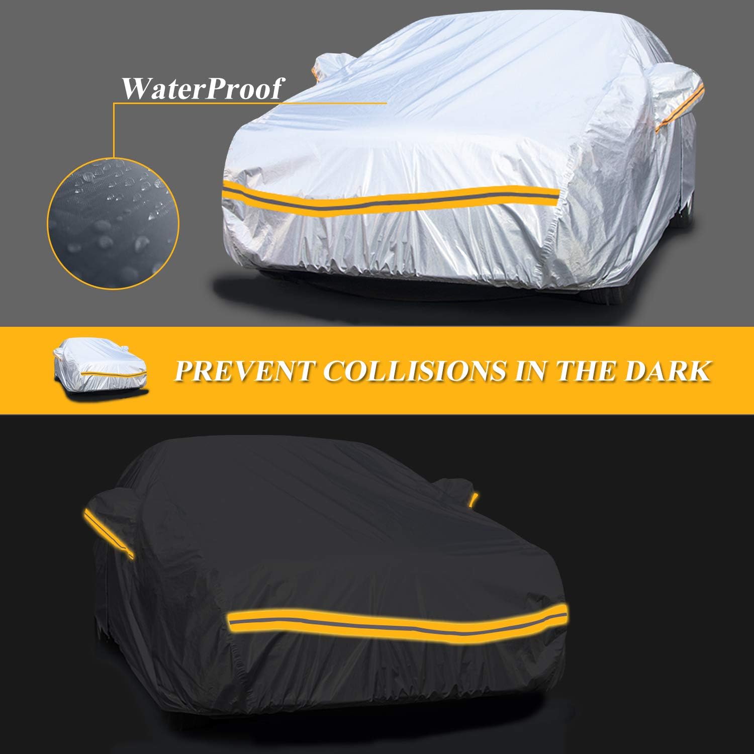 6 Layers Waterproof SUV Car Cover with Zipper Cotton R93079