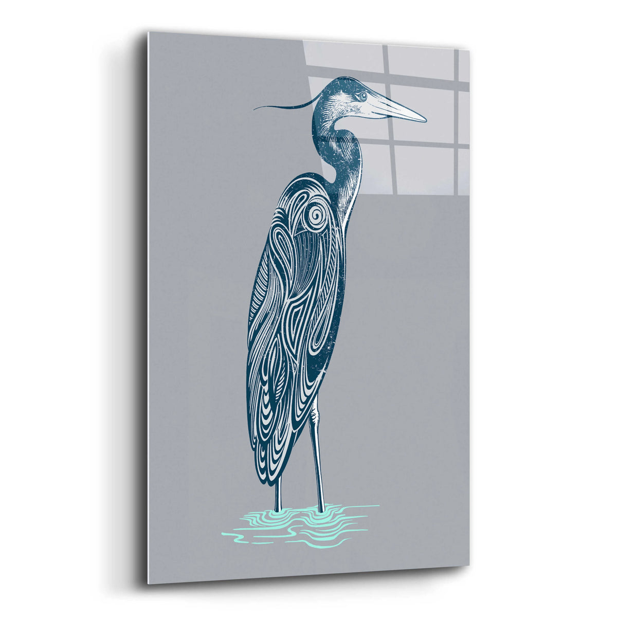 Blue Heron Acrylic Glass Wall Art, 12"x16" X35427