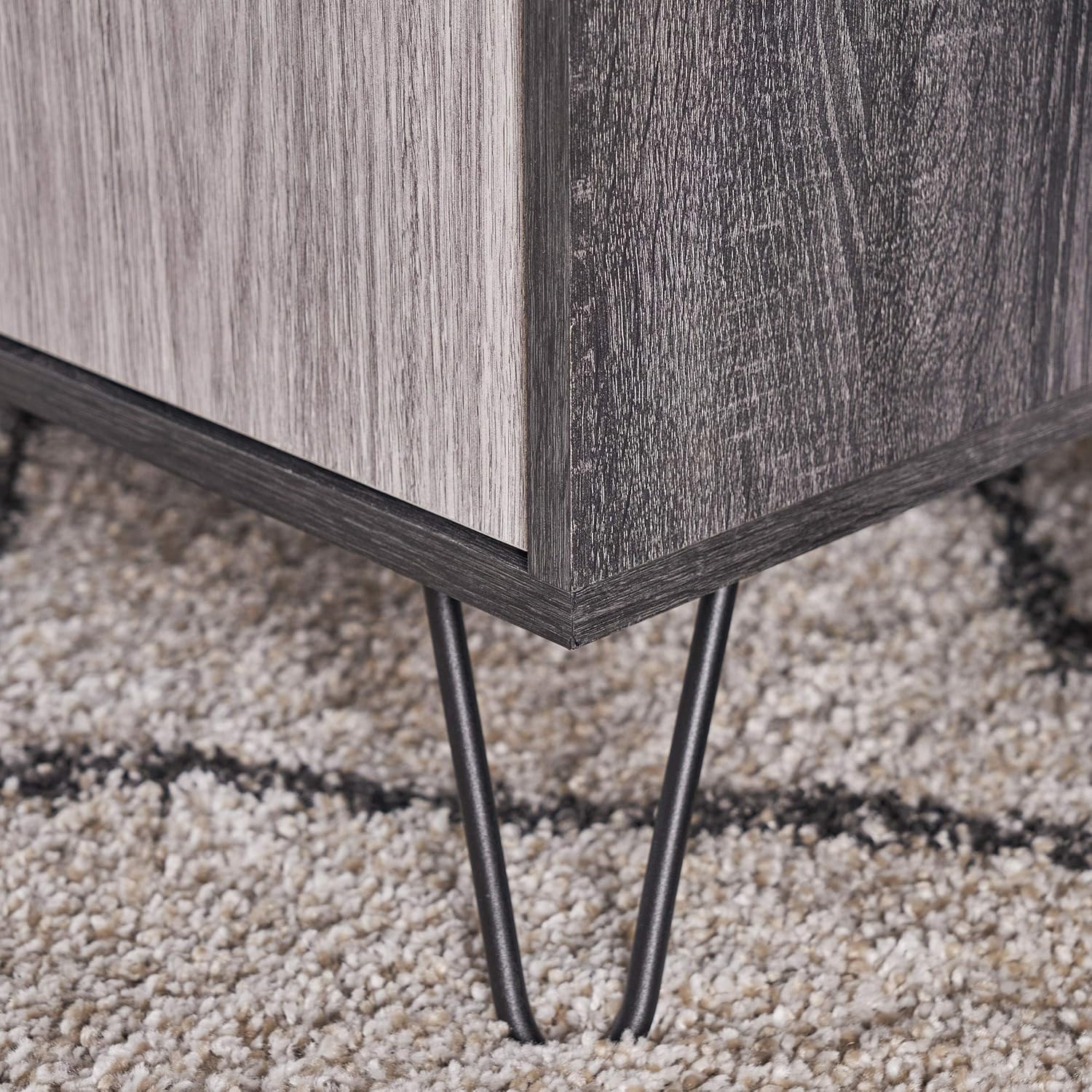 Mid-Century Modern Faux Wood Cabinet D104