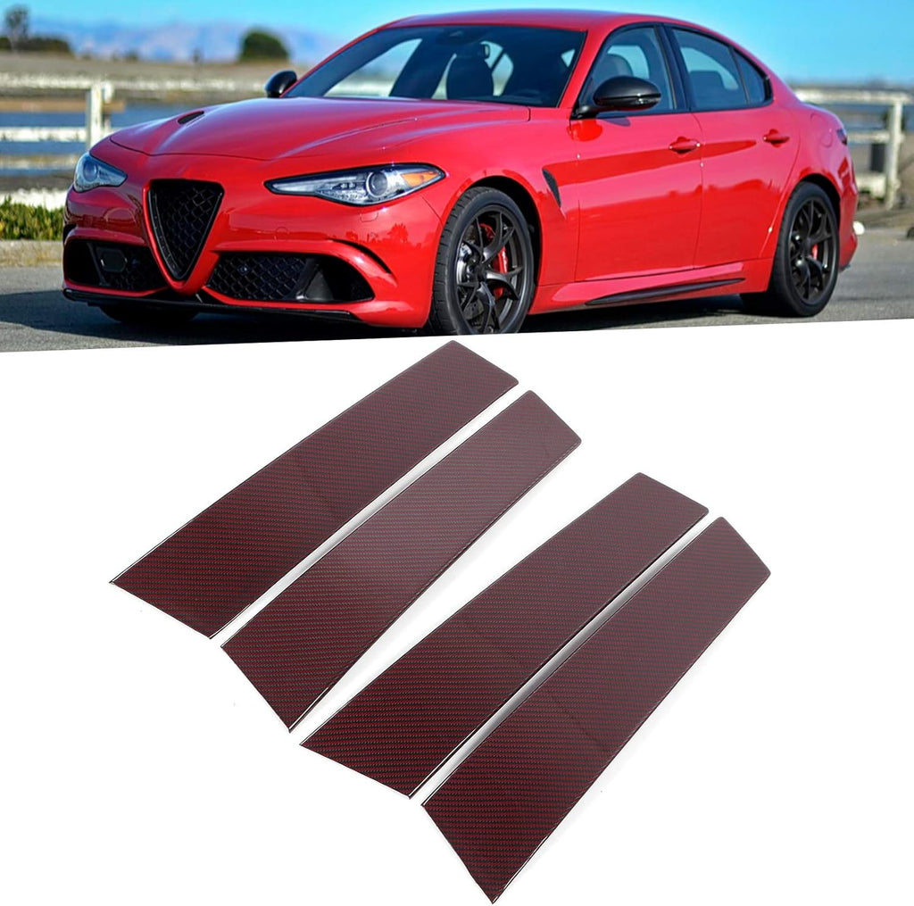 Carbon Fiber B Pillar Post Trim Cover Window Column Stickers Decoration Sticker D280