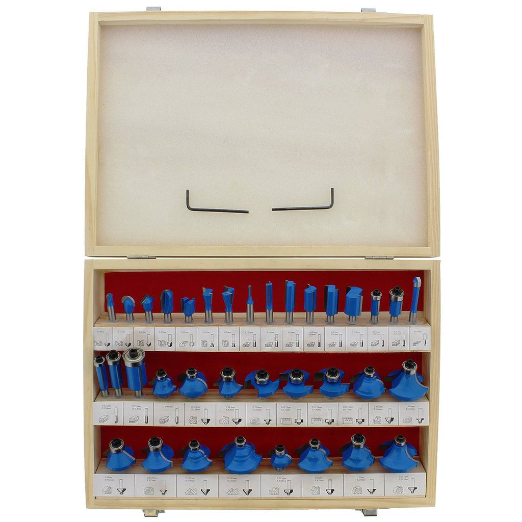 35-Piece Tungsten Carbide Router Bit Set with 1/4x22 inch Shank G79236