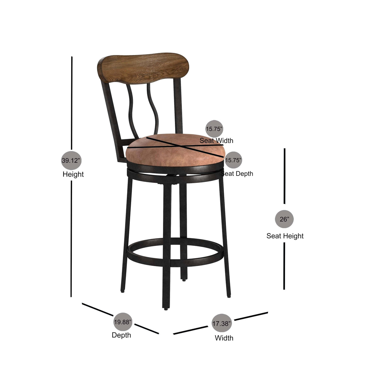 Metal Swivel Counter Stool J50186