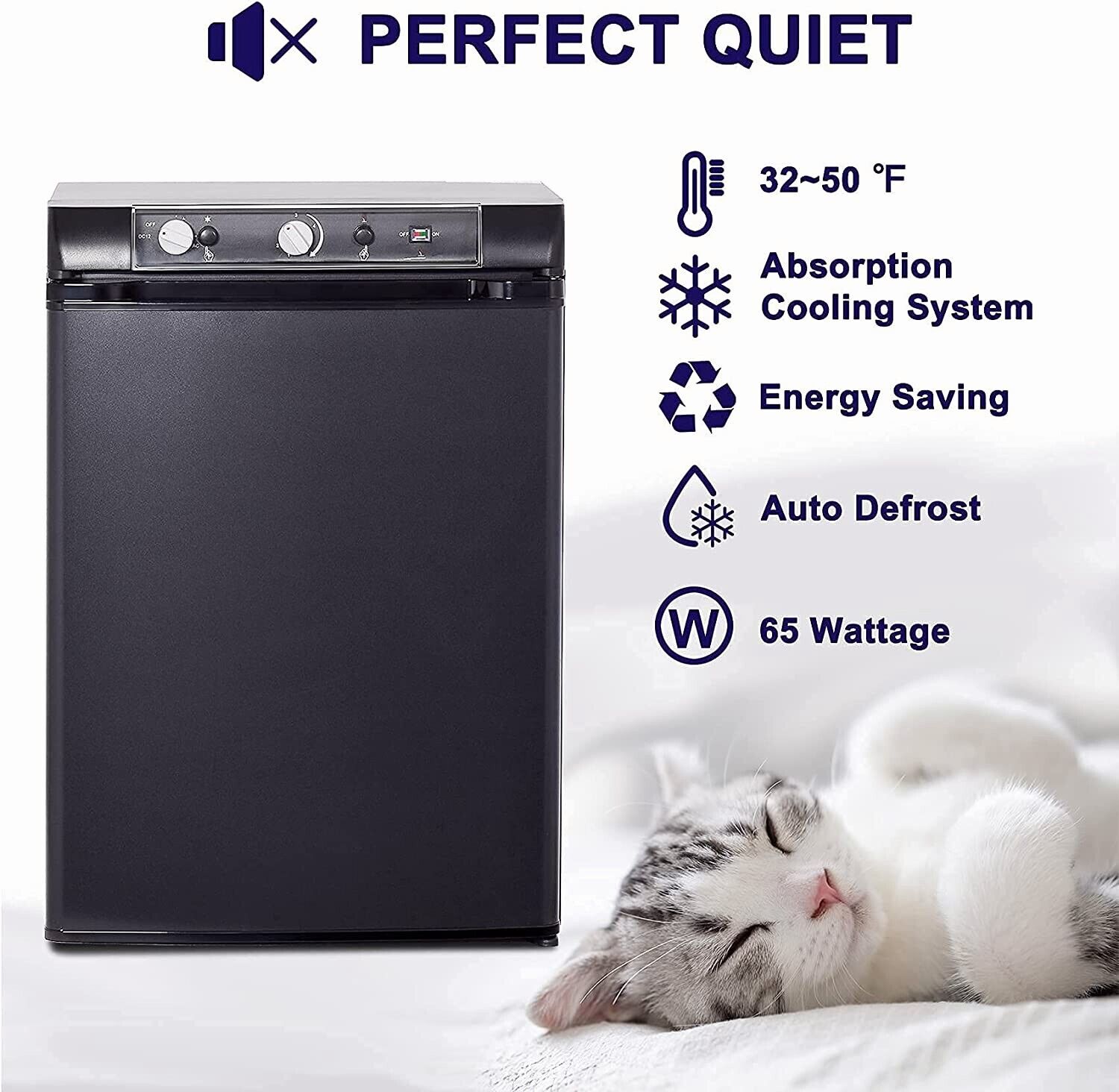 3 Way Propane Refrigerator 2.1 Cu.Ft LPG/110V/12V O192