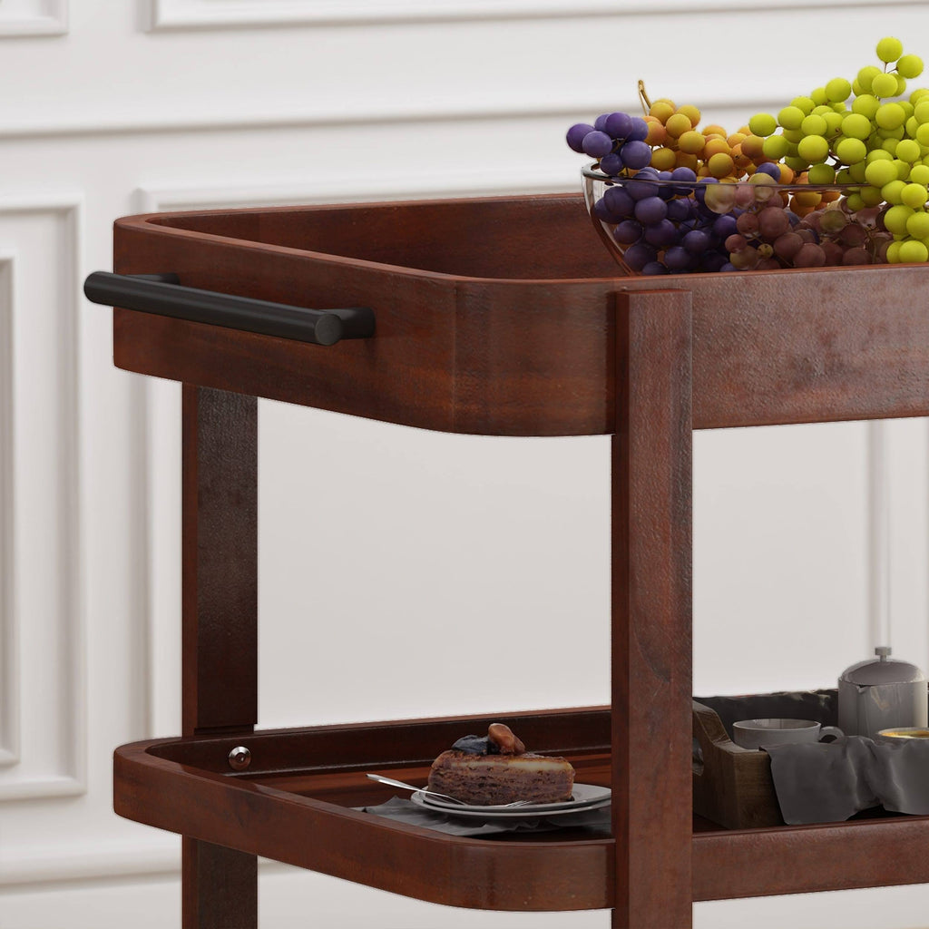 Brown and Mahogany Bar Cart N851705