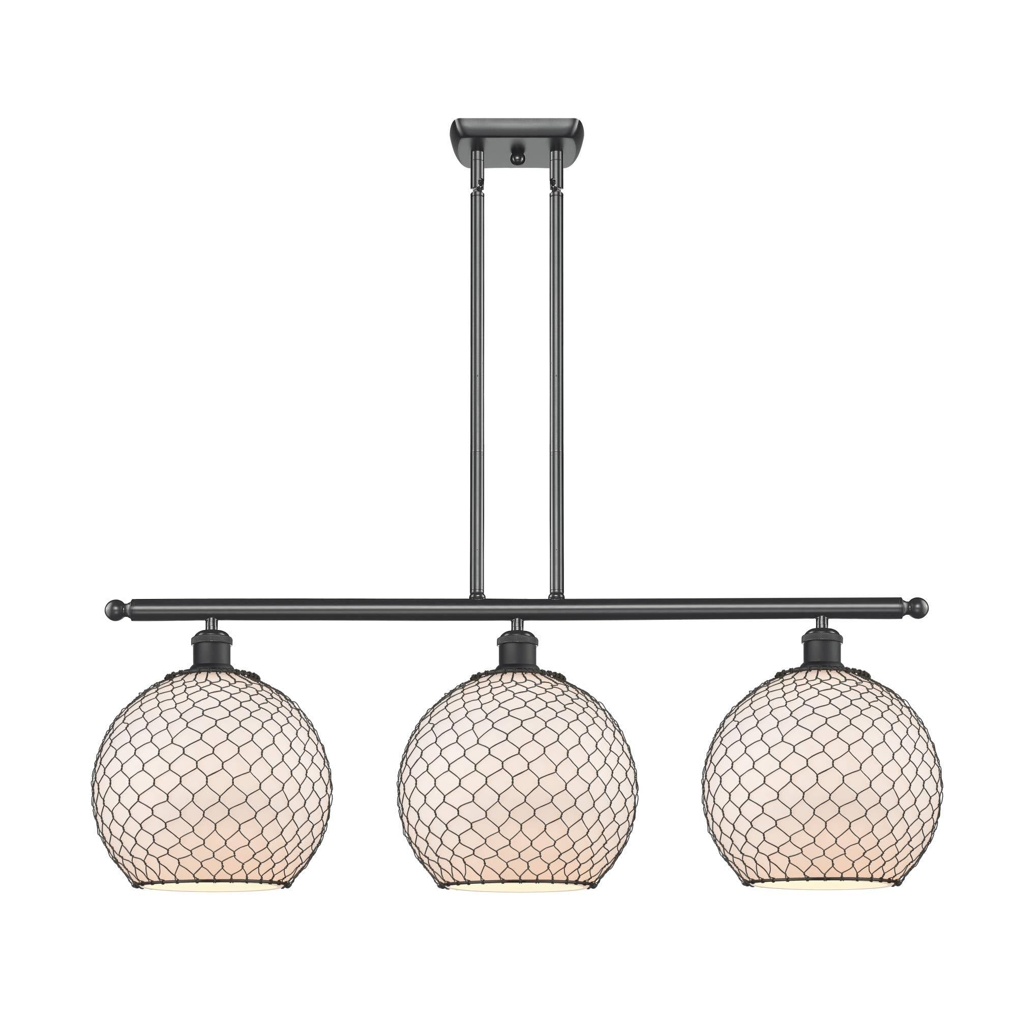 Farmhouse Chicken Wire 3 Light Island Light Y2897