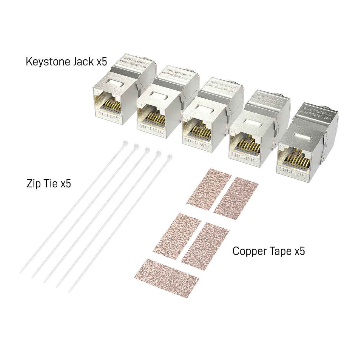 10-Pack RJ45 CAT 7 Tool-Less STP Shielded Keystone Jack P27128