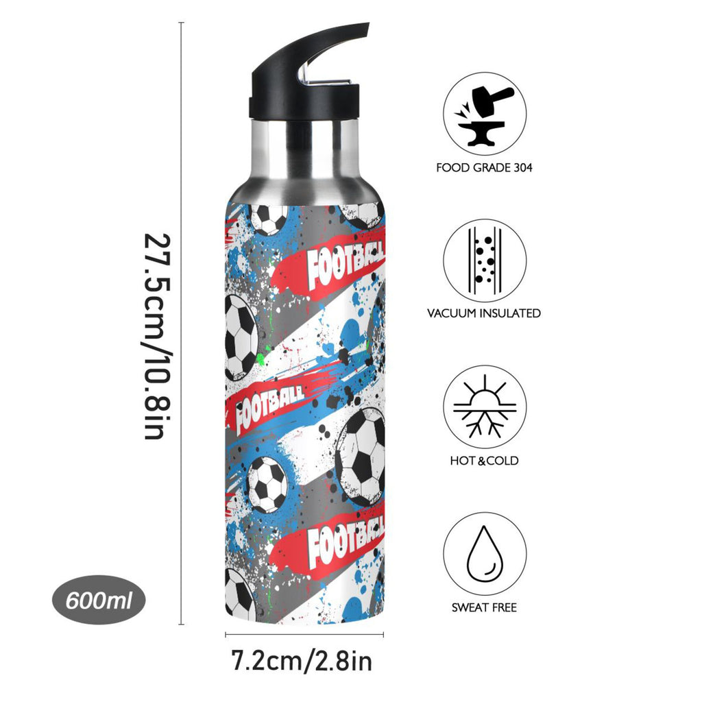 20 oz Insulated Stainless Steel Water Bottle with Straw Lid G67723