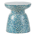 Blue Capiz Stool H52182