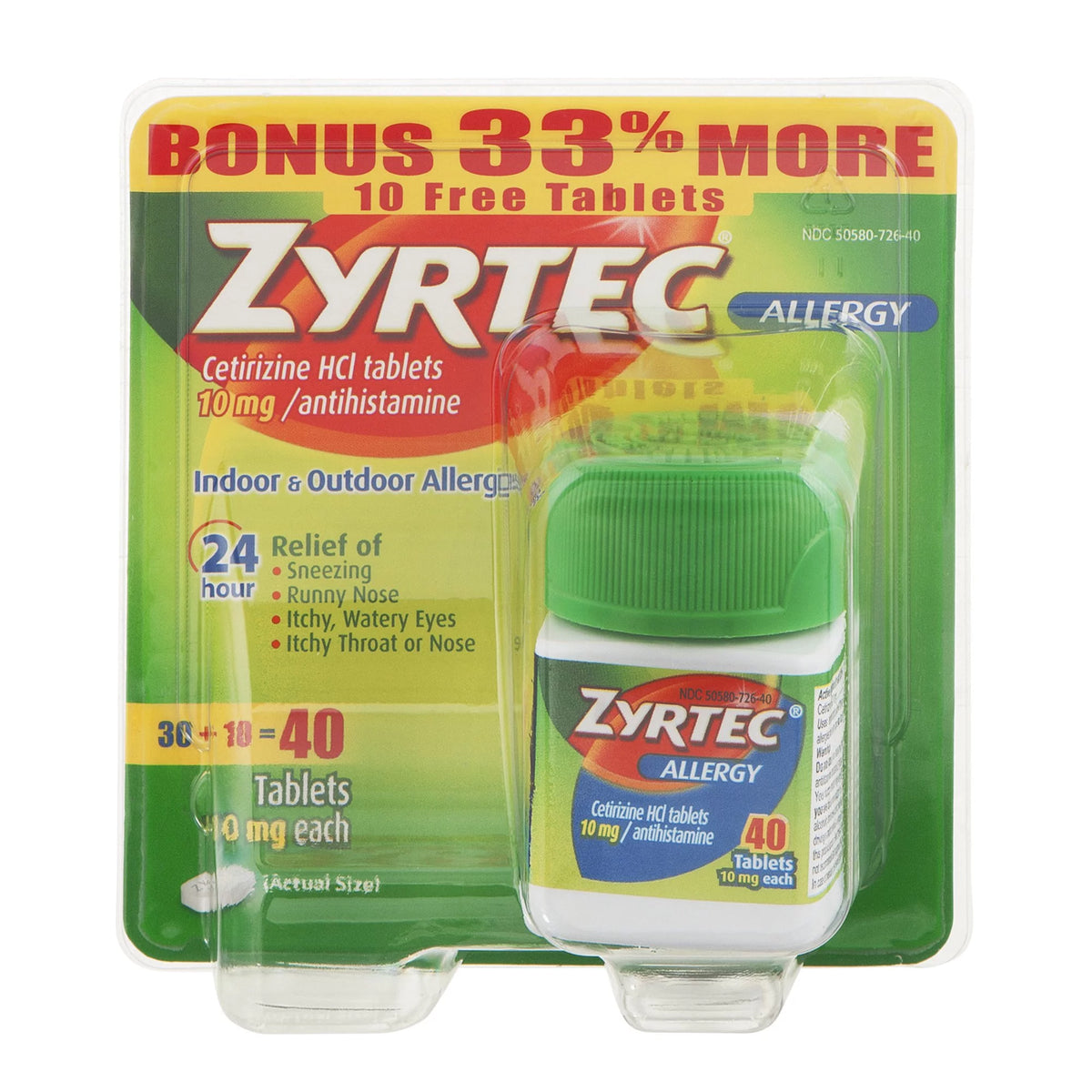 24 Hour Allergy Relief Tablets, 30+10 Ct X49951
