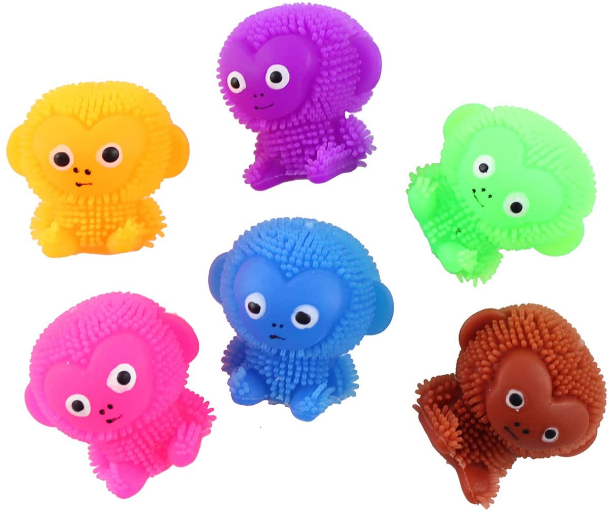 24 Mini Puffer Monkeys Novelty Toy Bulk 2 Dozen I93479