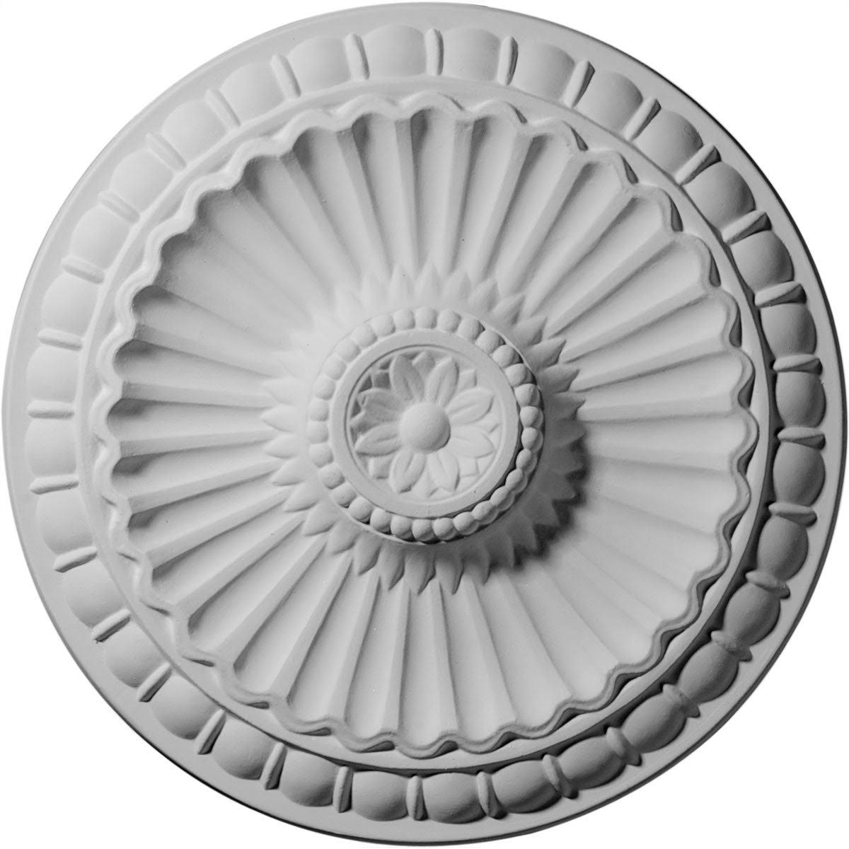 11 1/4x22OD x 1 1/8x22P Hand-Painted Platinum Ceiling Medallion U633040