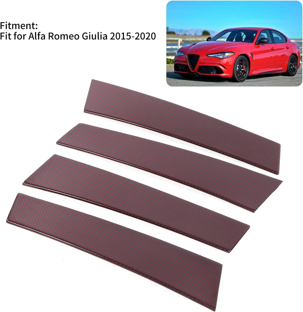 Carbon Fiber B Pillar Post Trim Cover Window Column Stickers Decoration Sticker D280