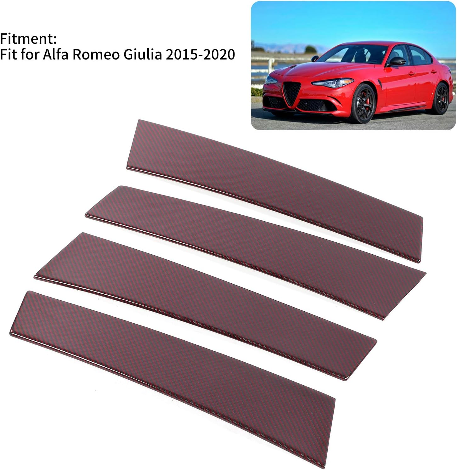 Carbon Fiber B Pillar Post Trim Cover Window Column Stickers Decoration Sticker D280