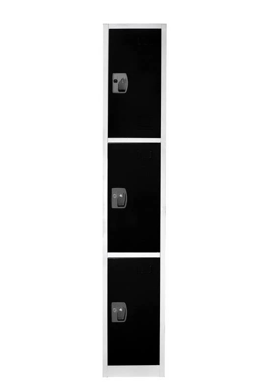 Black 3 Door Locker with 3 Hooks J86099