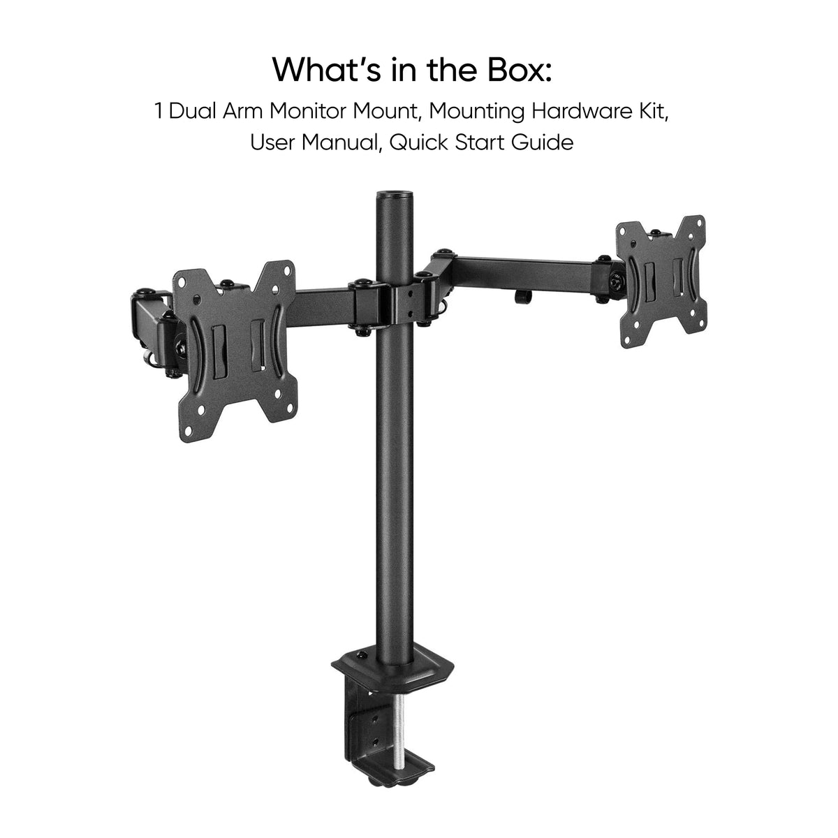 Full Motion Dual Monitor Desk Mount, Fits 2 Screens up to 27 Inches, VESA R613