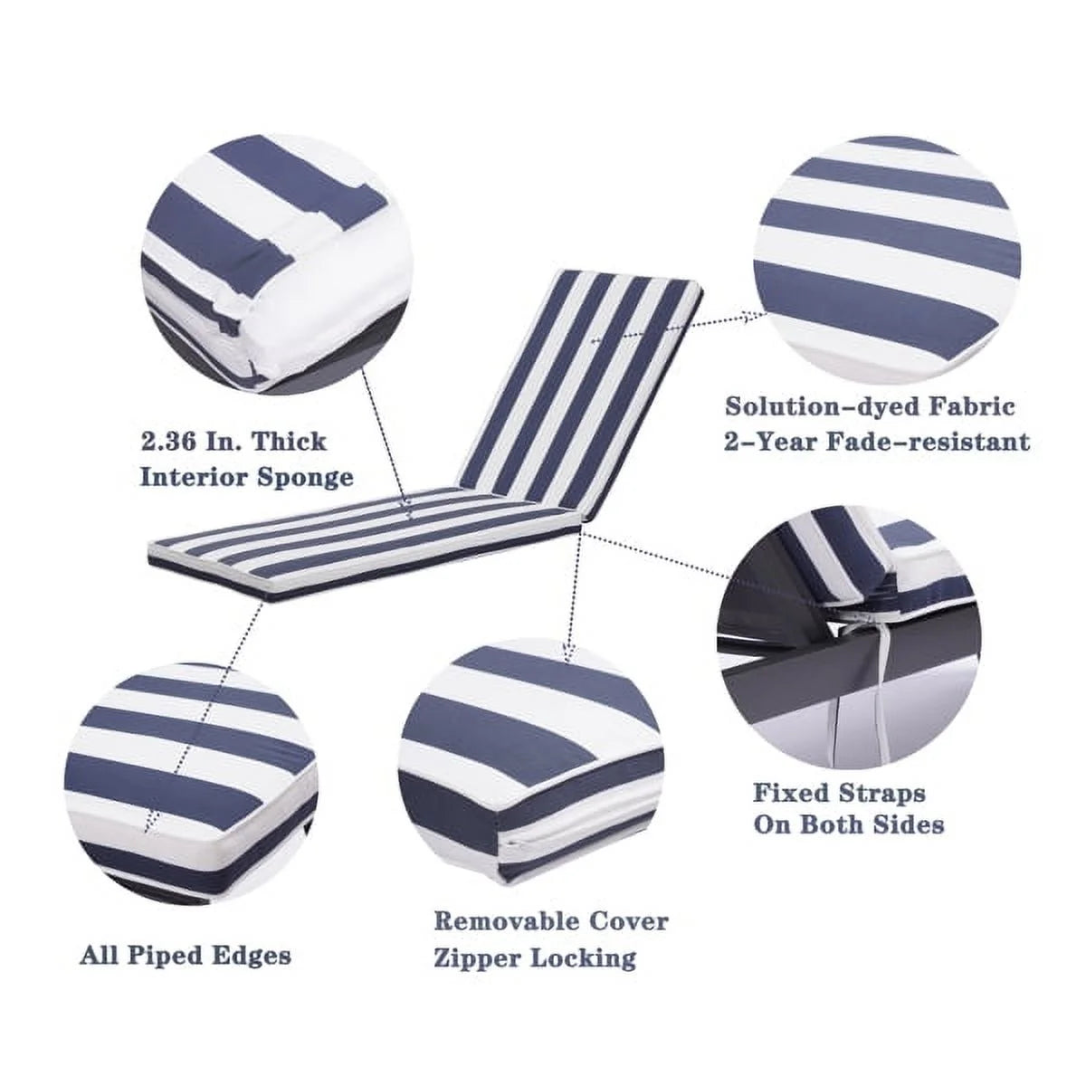 Outdoor Lounge Chair Cushion Replacement Patio Seat Cushion I686
