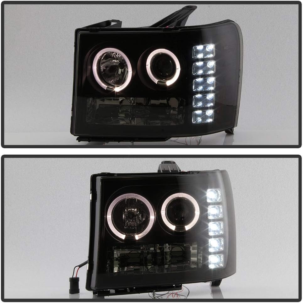 Black Smoked LED Projector Headlights for Pickup Truck B499674