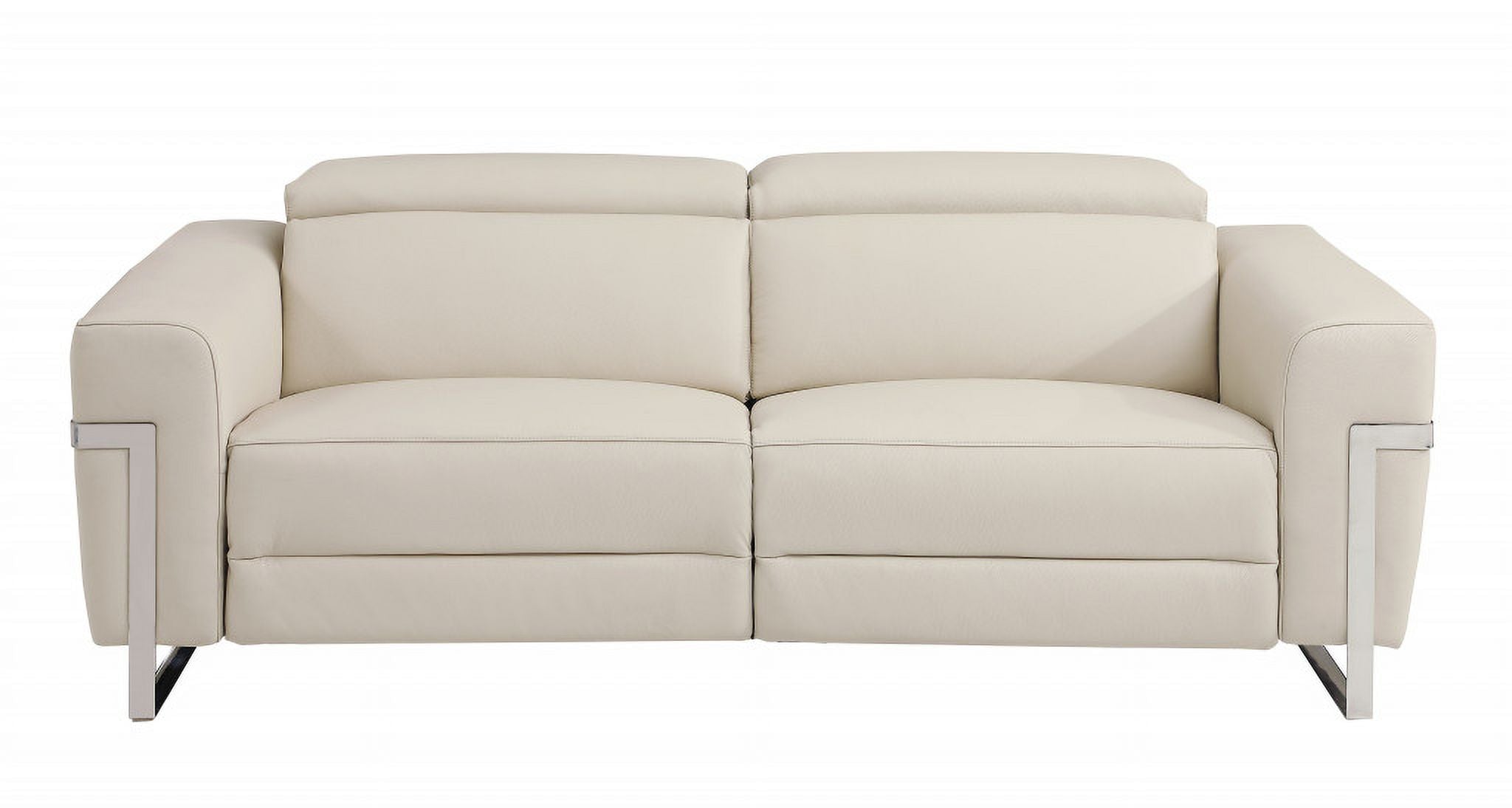 Italian Leather Five Person Seating Set, Beige - 2 Piece K6927