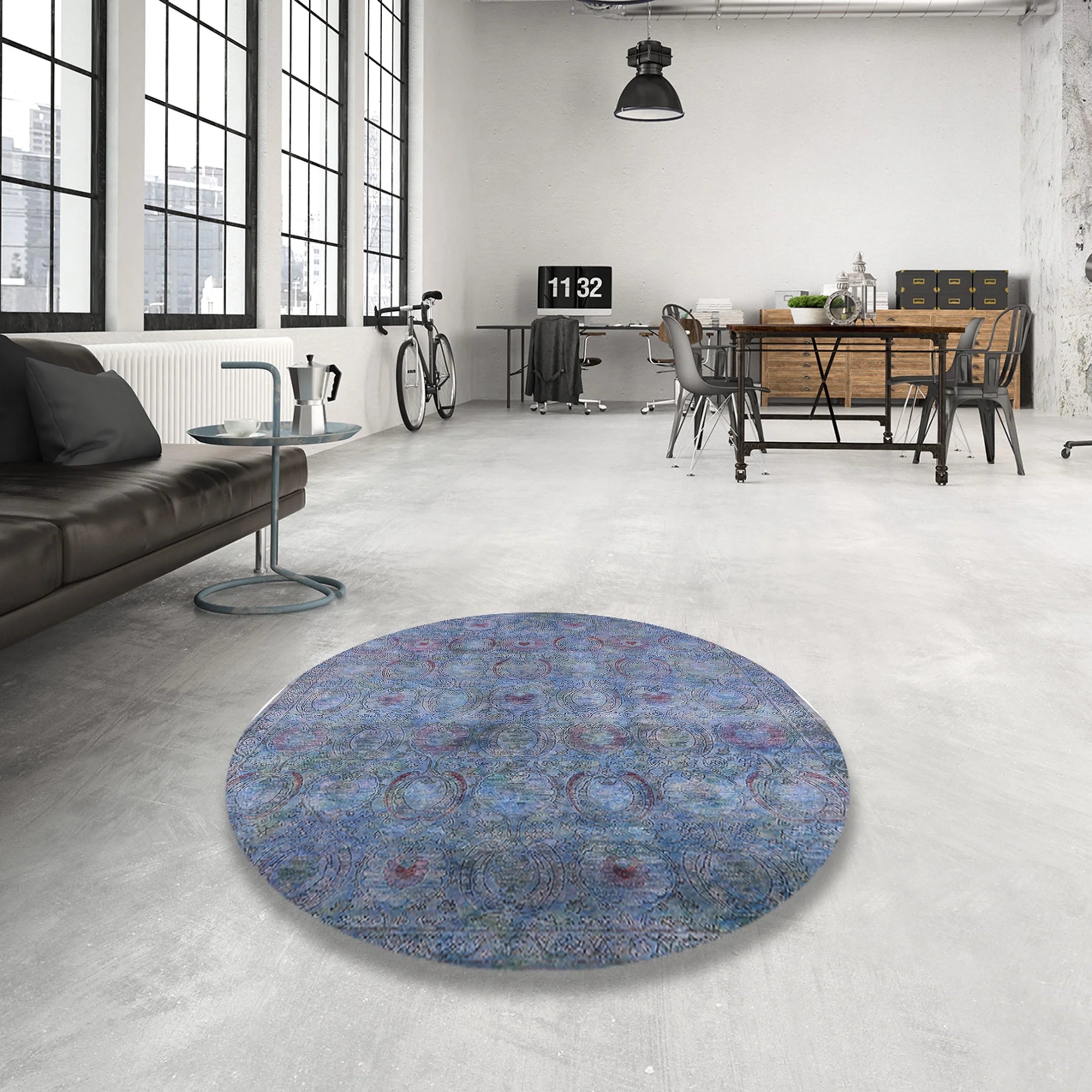 Azure Blue Rectangle Area Rug G879